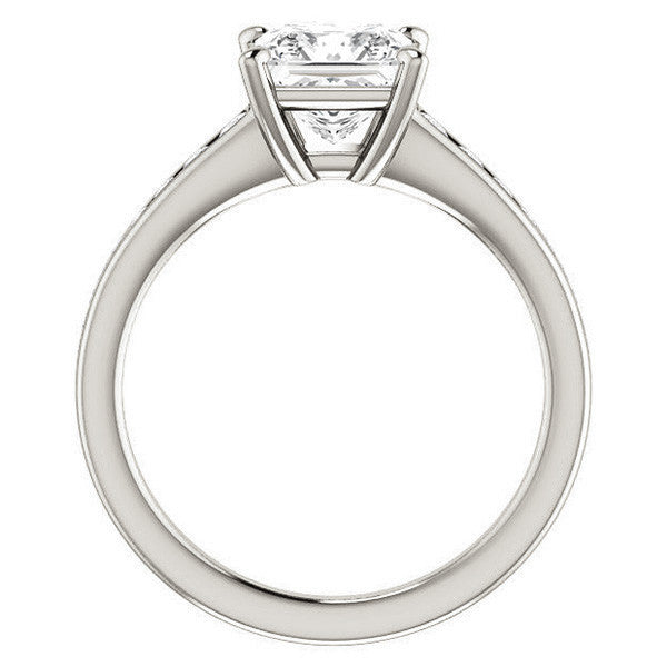 Princess cut & Diamond Channel Set Engagement Ring