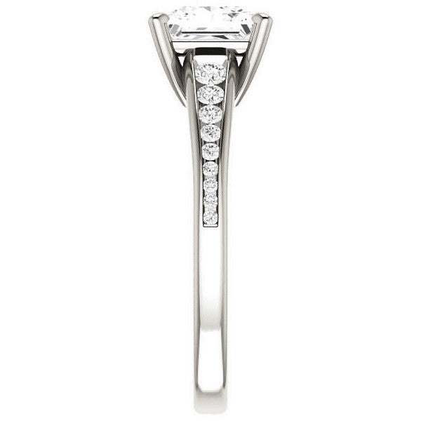 Princess cut & Diamond Channel Set Engagement Ring