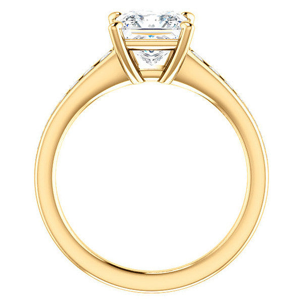 Princess cut & Diamond Channel Set Engagement Ring