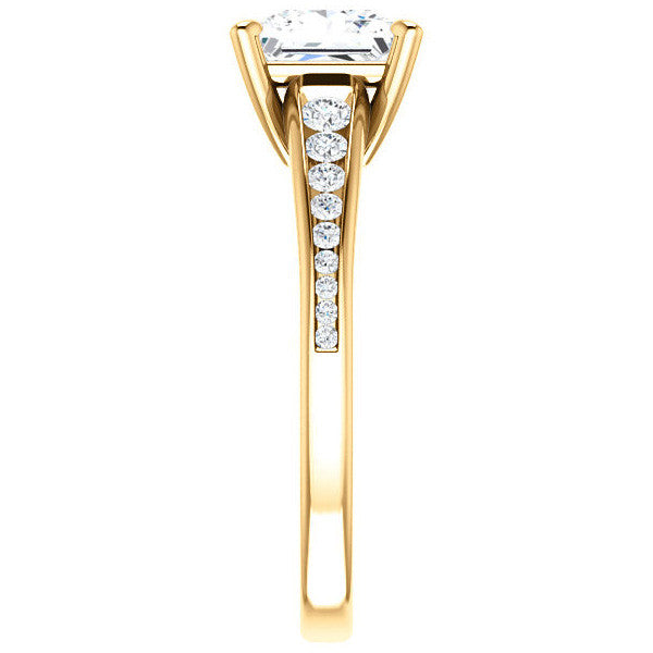 Princess cut & Diamond Channel Set Engagement Ring
