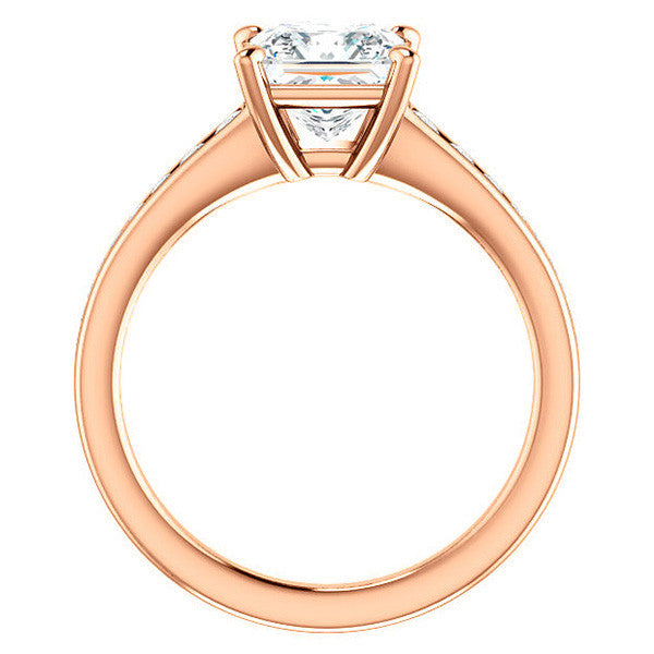 Princess cut & Diamond Channel Set Engagement Ring
