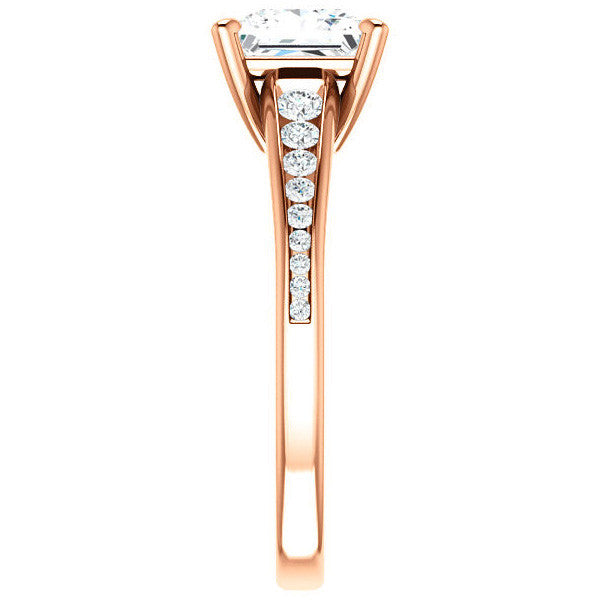 Princess cut & Diamond Channel Set Engagement Ring