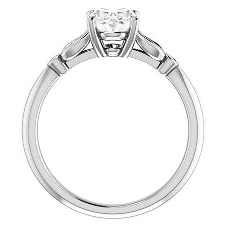 Floral Inspired Oval Cathedral Engagement Ring