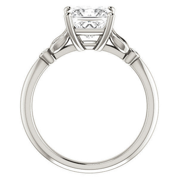 Floral Inspired Princess Cathedral Engagement Ring