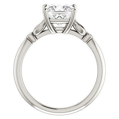 Floral Inspired Princess Cathedral Engagement Ring