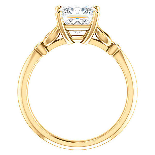Floral Inspired Princess Cathedral Engagement Ring