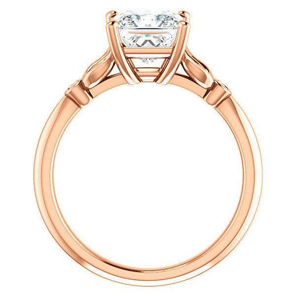 Floral Inspired Princess Cathedral Engagement Ring