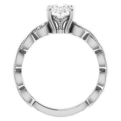 Oval Infinity-Styled Engagement Ring with Milgrain