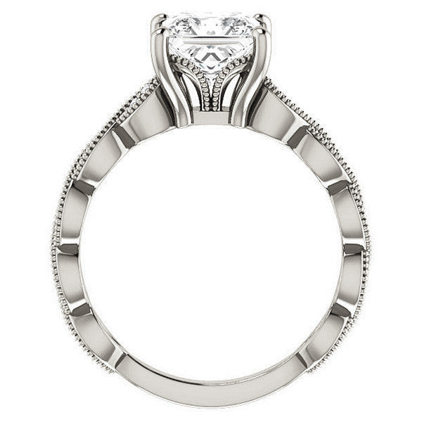Princess Infinity-Styled Engagement Ring with Milgrain