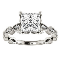 Princess Infinity-Styled Engagement Ring with Milgrain