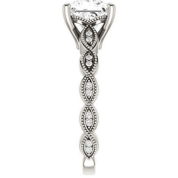 Princess Infinity-Styled Engagement Ring with Milgrain