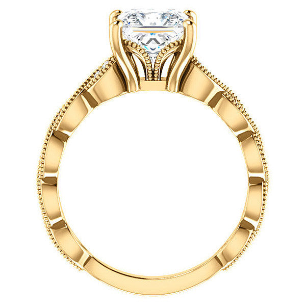 Princess Infinity-Styled Engagement Ring with Milgrain