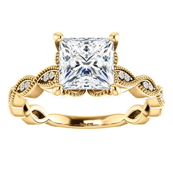 Princess Infinity-Styled Engagement Ring with Milgrain