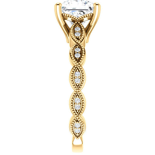 Princess Infinity-Styled Engagement Ring with Milgrain