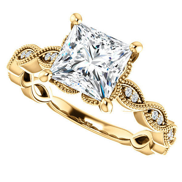 Princess Infinity-Styled Engagement Ring with Milgrain