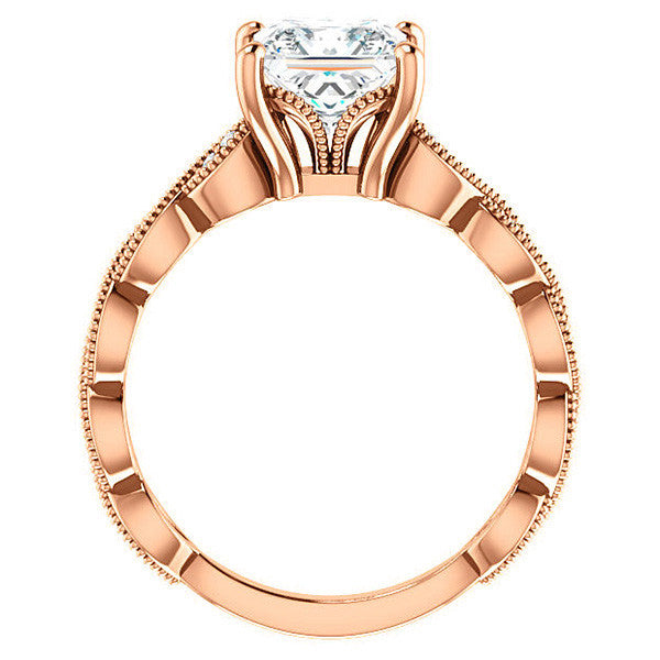 Princess Infinity-Styled Engagement Ring with Milgrain