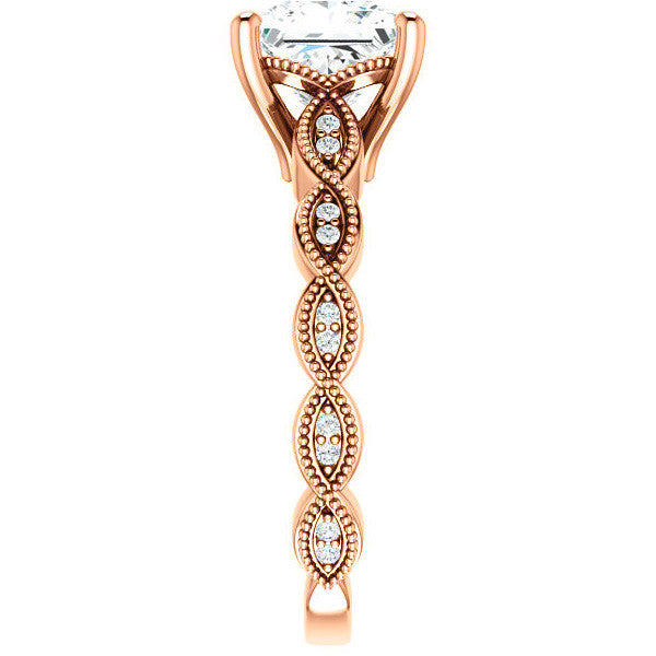 Princess Infinity-Styled Engagement Ring with Milgrain