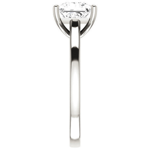 Princess cut Scroll Accented Engagement Ring