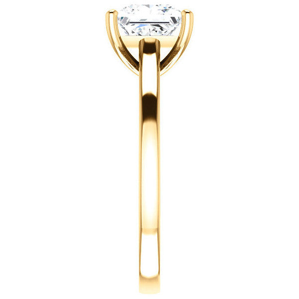Princess cut Scroll Accented Engagement Ring