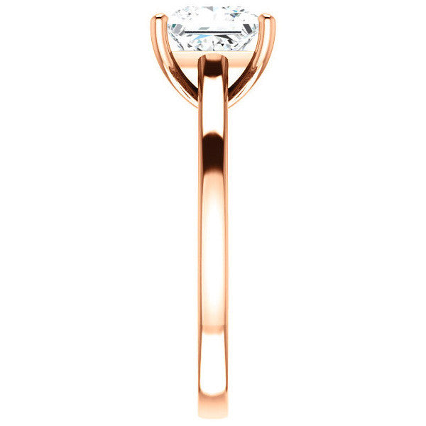 Princess cut Scroll Accented Engagement Ring