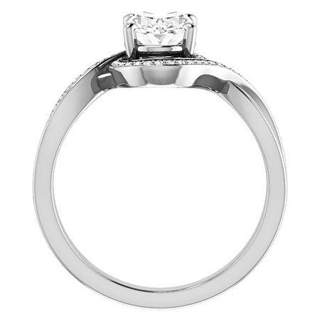 Oval Infinity Split Shank Halo Engagement Ring