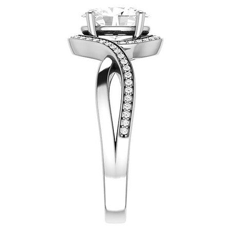 Oval Infinity Split Shank Halo Engagement Ring