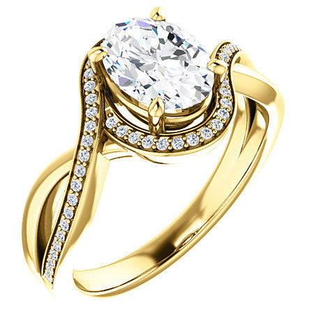 Oval Infinity Split Shank Halo Engagement Ring