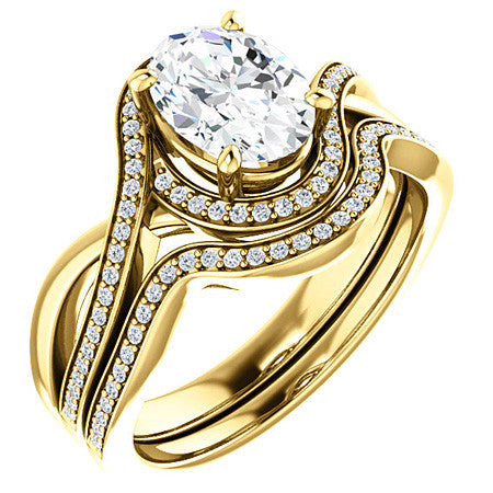 Oval Infinity Split Shank Halo Engagement Ring