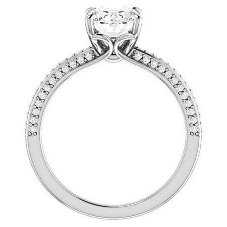 Oval Claw Prong Moissanite Engagement Ring