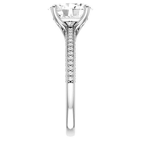 Oval Claw Prong Moissanite Engagement Ring