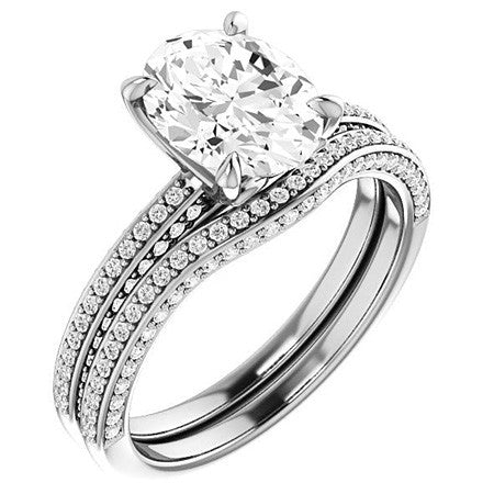 Oval Claw Prong Moissanite Engagement Ring