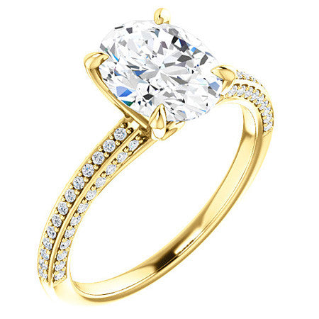 Oval Claw Prong Moissanite Engagement Ring