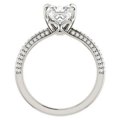 Princess cut Claw Prong Moissanite Engagement Ring