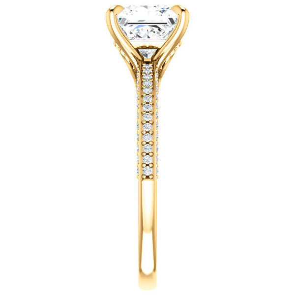 Princess cut Claw Prong Moissanite Engagement Ring