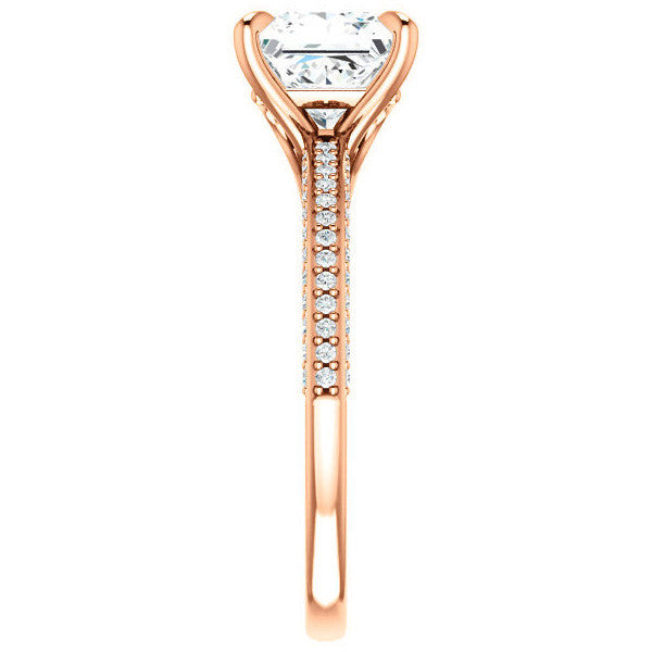 Princess cut Claw Prong Moissanite Engagement Ring