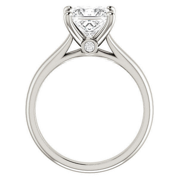 Princess Cathedral Engagement Ring with Surprise Diamond