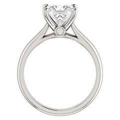Princess Cathedral Engagement Ring with Surprise Diamond