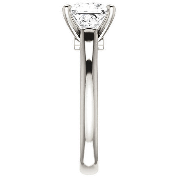 Princess Cathedral Engagement Ring with Surprise Diamond