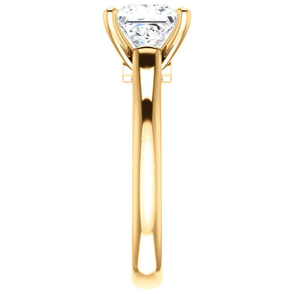 Princess Cathedral Engagement Ring with Surprise Diamond