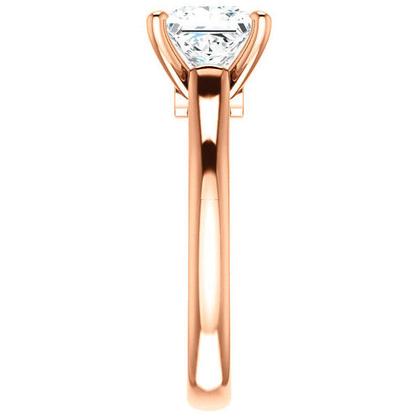 Princess Cathedral Engagement Ring with Surprise Diamond