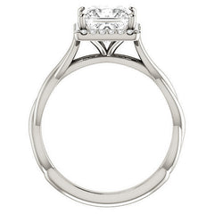 Princess Twisted Cathedral Halo Engagement Ring