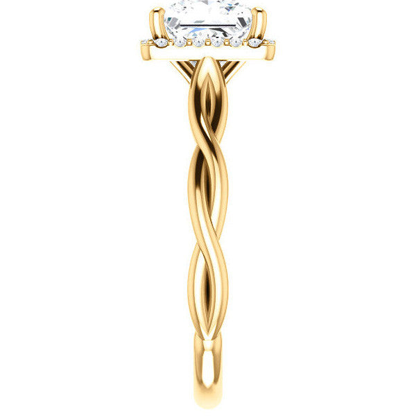 Princess Twisted Cathedral Halo Engagement Ring