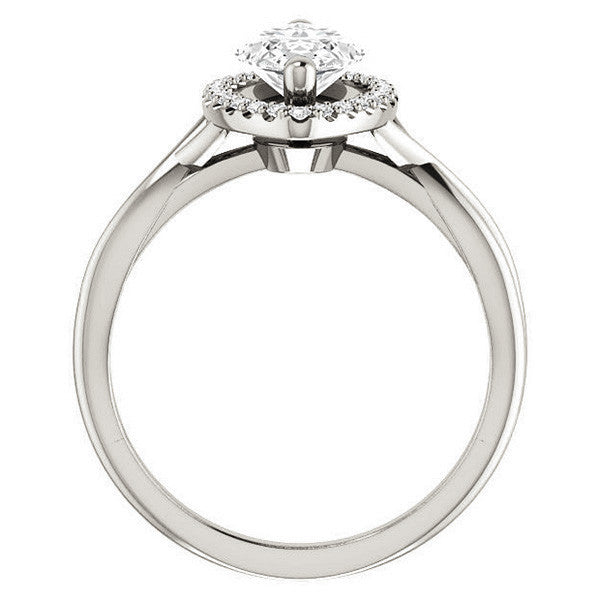 Marquise Split-Shank Halo Engagement Ring