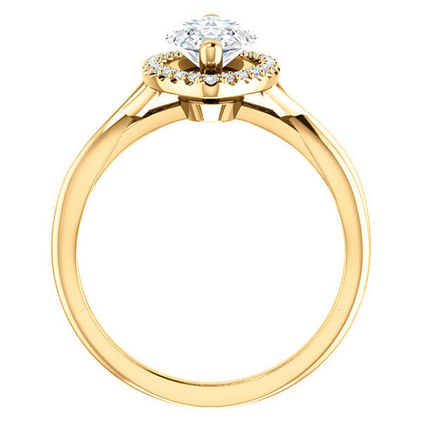 Marquise Split-Shank Halo Engagement Ring