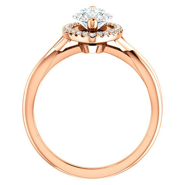 Marquise Split-Shank Halo Engagement Ring