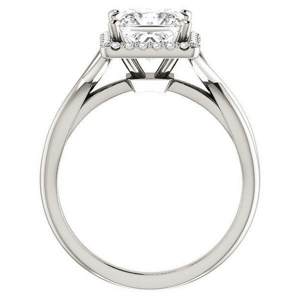 Princess Moissanite Infinity Halo Cathedral Engagement Ring