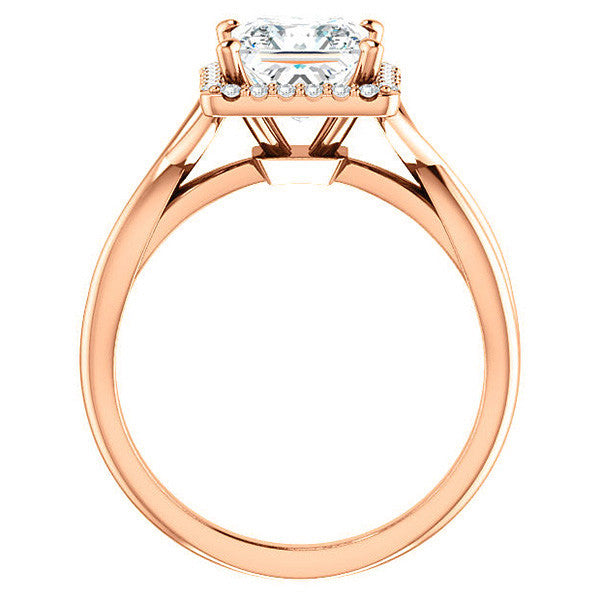Princess Moissanite Infinity Halo Cathedral Engagement Ring