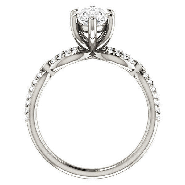 Marquise Cut Moissanite Infinity Styled Engagement Ring