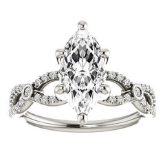 Marquise Cut Moissanite Infinity Styled Engagement Ring