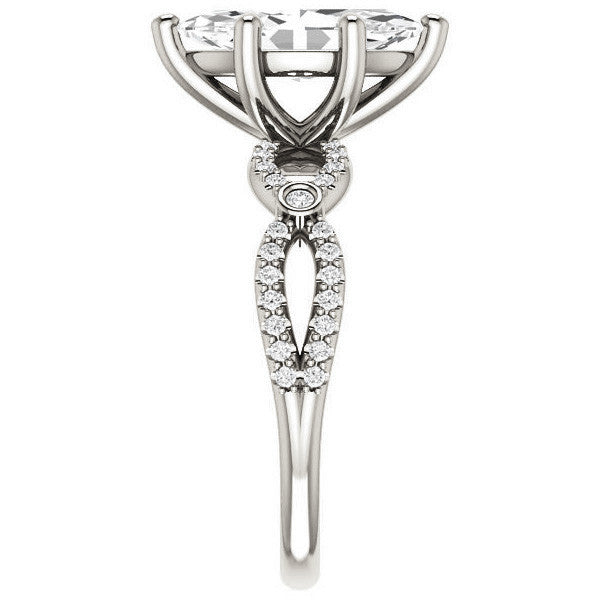 Marquise Cut Moissanite Infinity Styled Engagement Ring